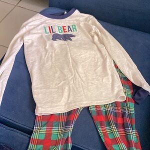 Beige shirt, colorful pants